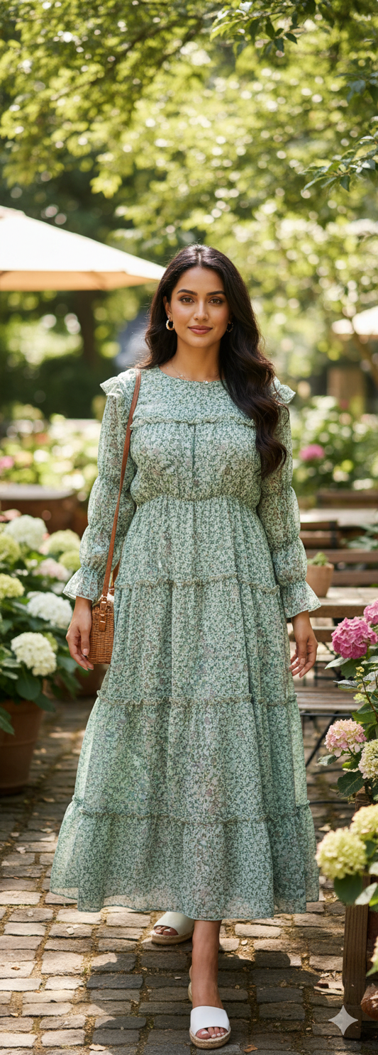 Light Blue Summer Frock with Beautiful Design