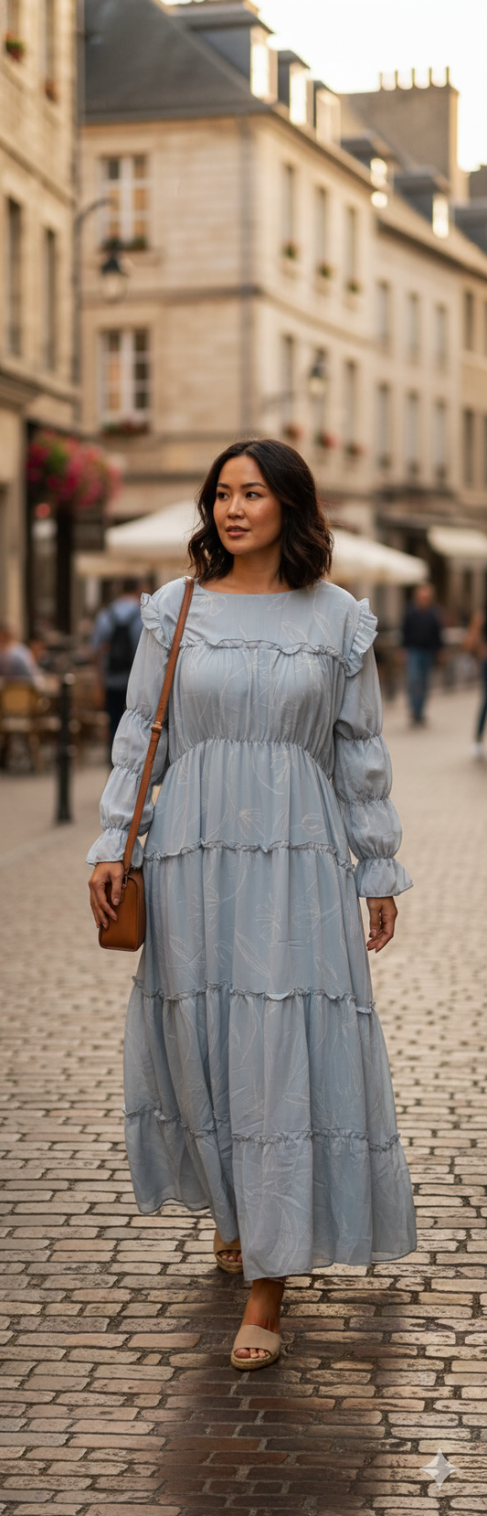 White Patterned Summer Frock