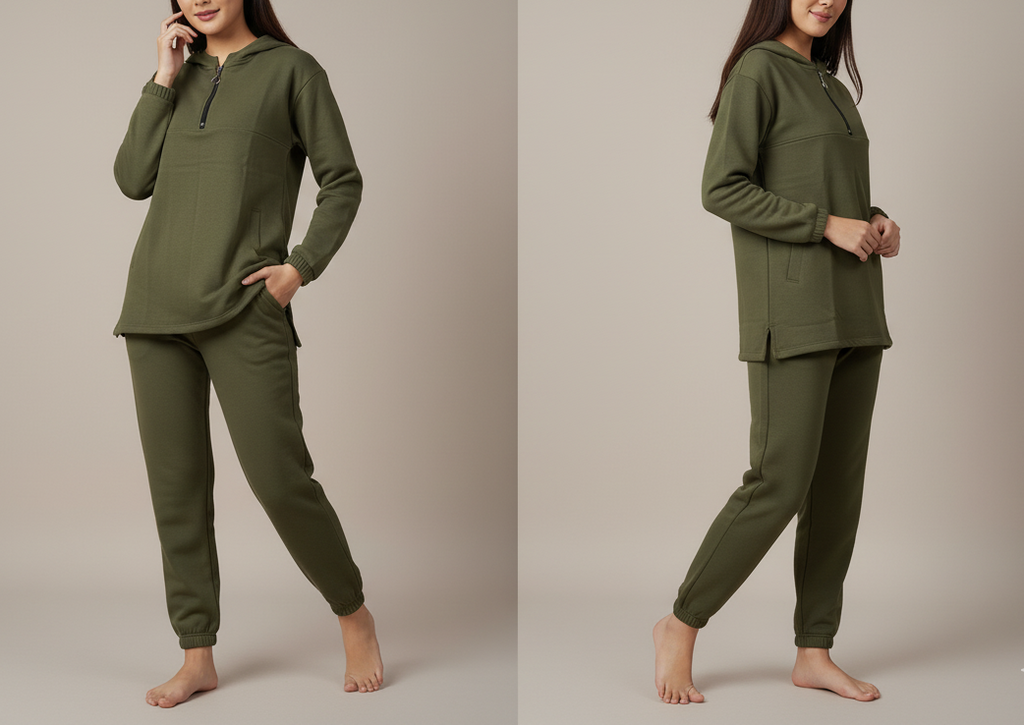 Side Pocket 2-Piece Fleece Co-ord Set