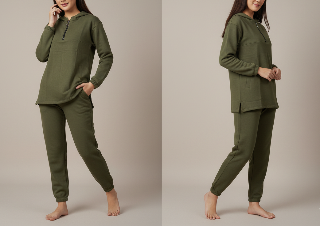 Side Pocket 2-Piece Fleece Co-ord Set