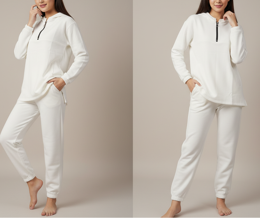 Side Pocket 2-Piece Fleece Co-ord Set
