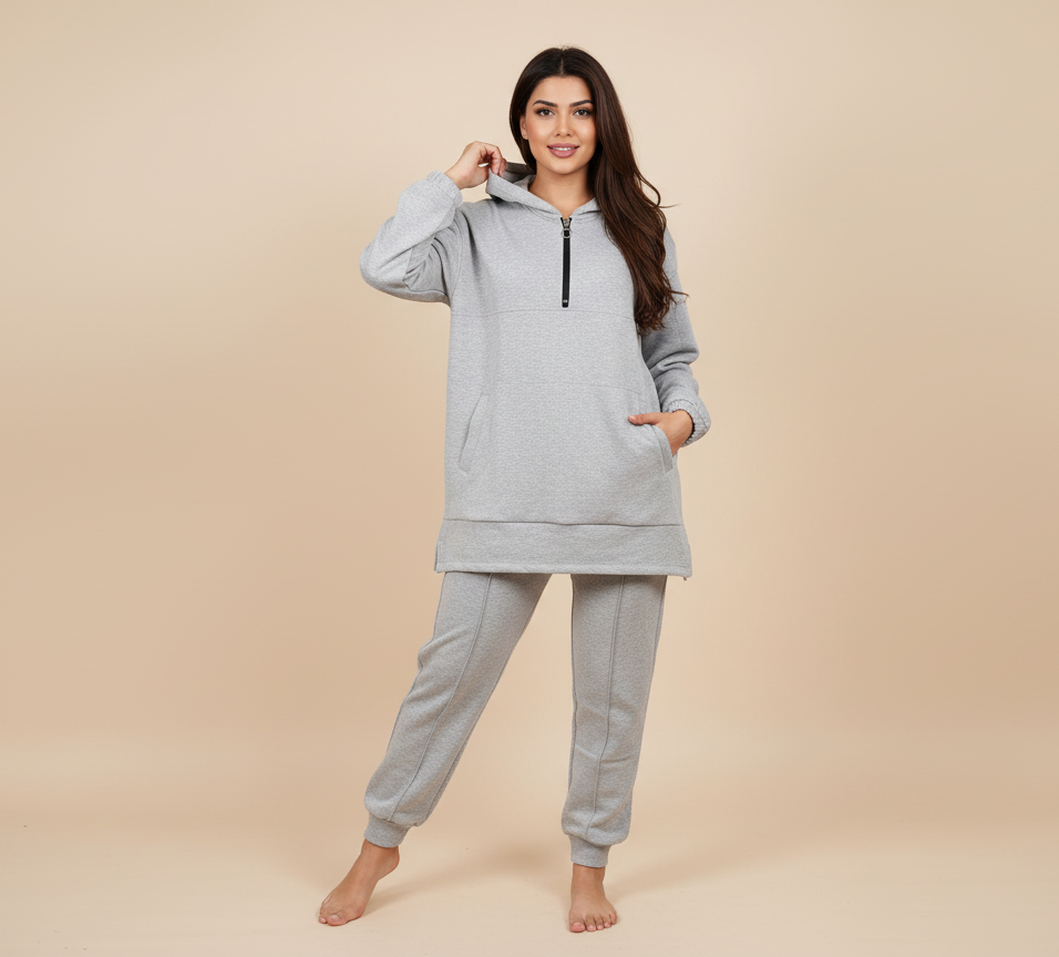 Side Pocket 2-Piece Fleece Co-ord Set