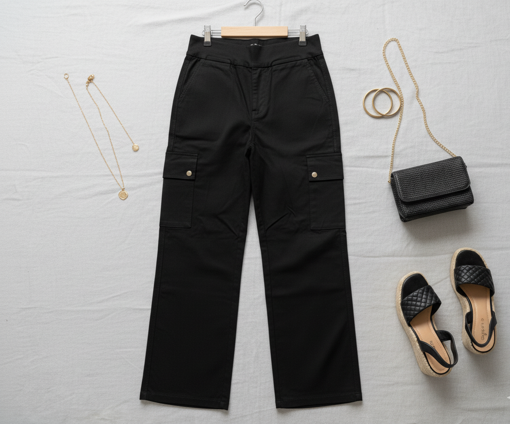 Women’s Stretchable High Waist Cargo Trousers