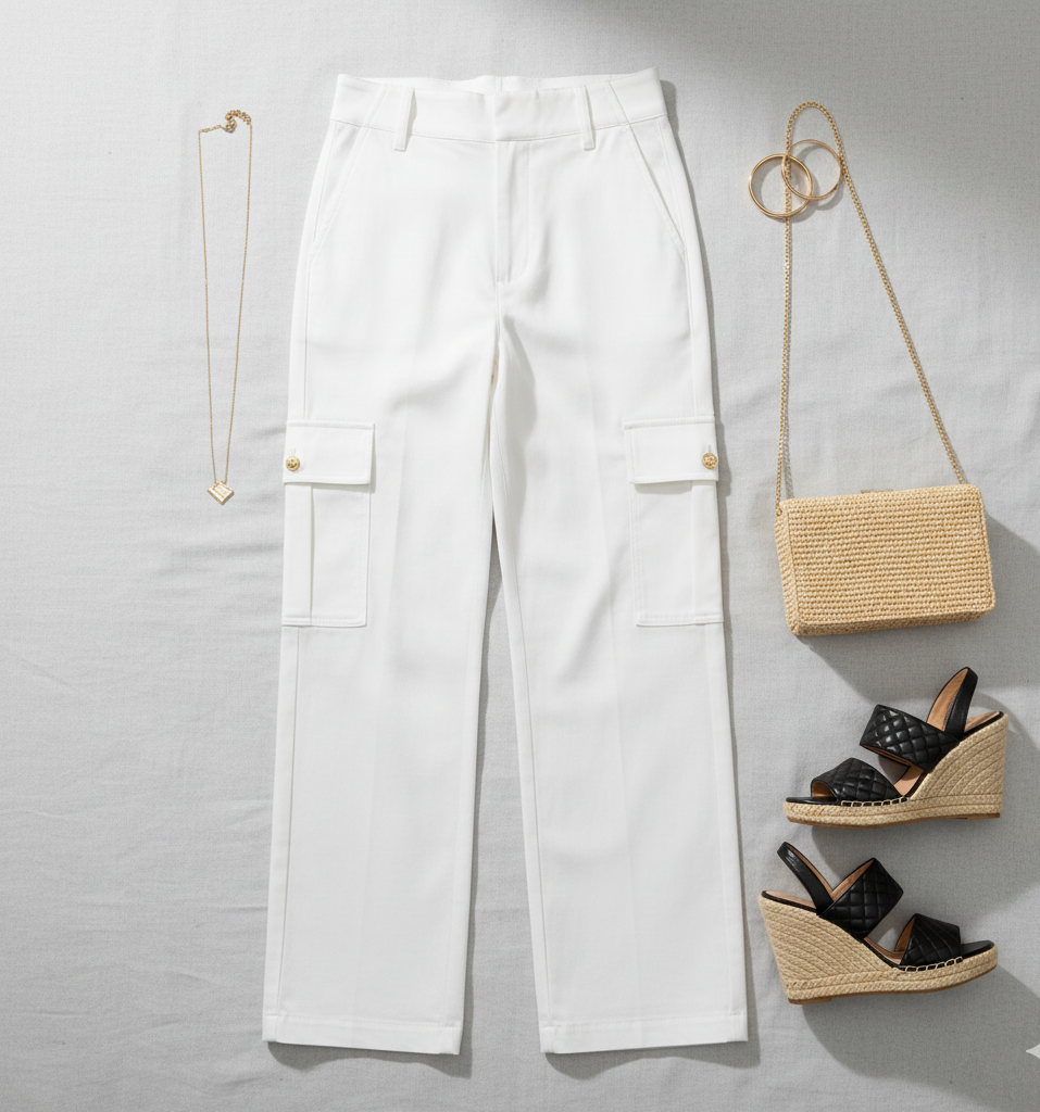 Women’s Stretchable High Waist Cargo Trousers