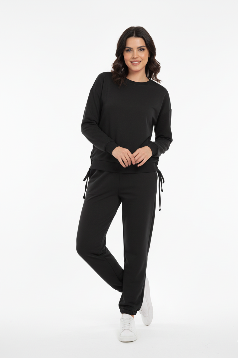 Drop Shoulder Loose Fit Fleece Co-ord Set – Cozy Winter Wear