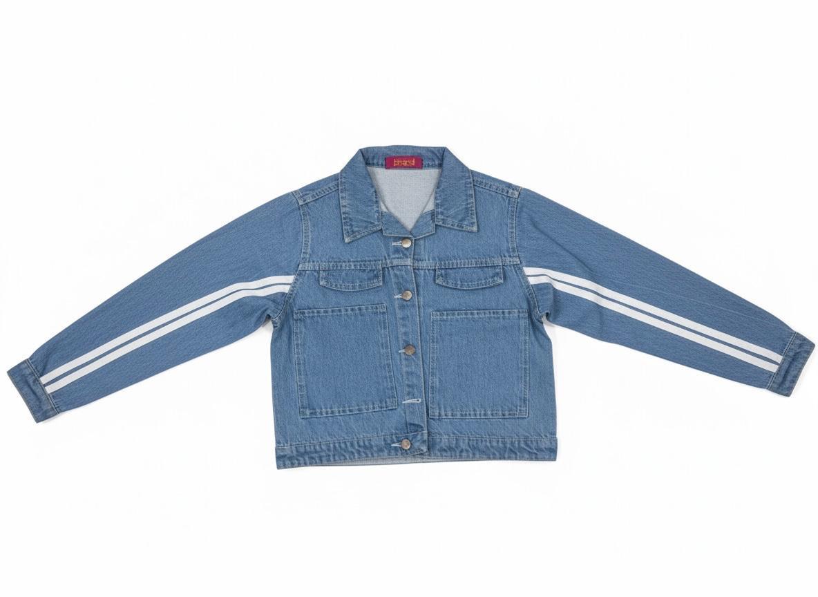 Denim Co-ord Set with White Stripes