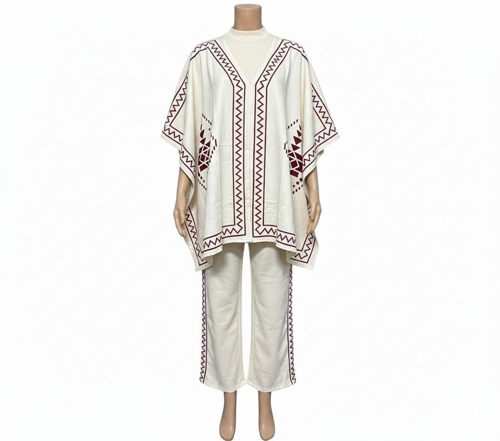 Women's Puncho Style 3-Piece Winter Set