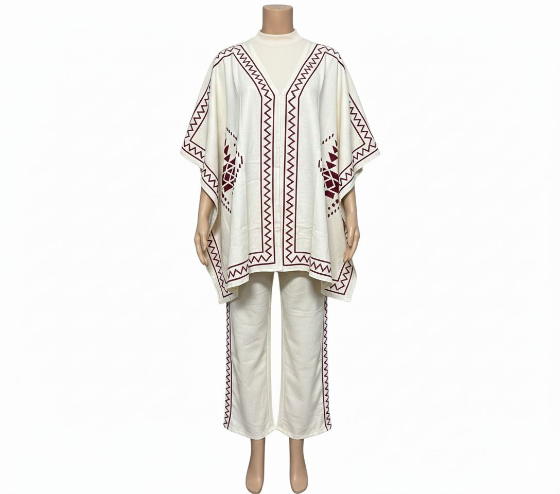 Women's Puncho Style 3-Piece Winter Set