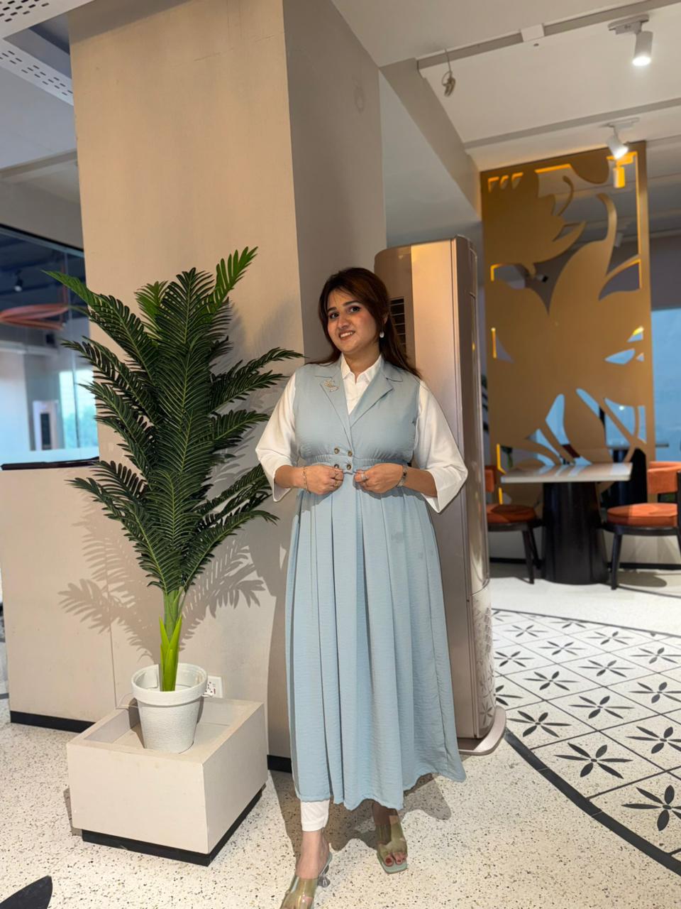 Long Maxi Frock with Matching Blouse