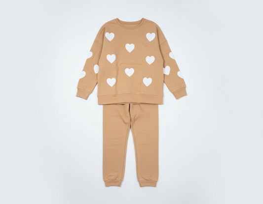 Heart Printed Fleece Co-ord Set
