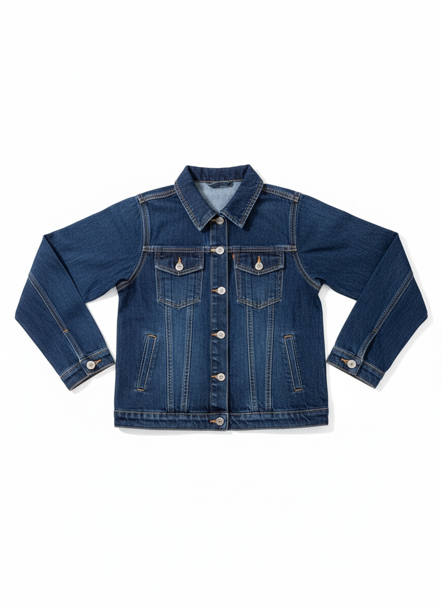 Dark Blue Denim Jacket - Hollow Layout
