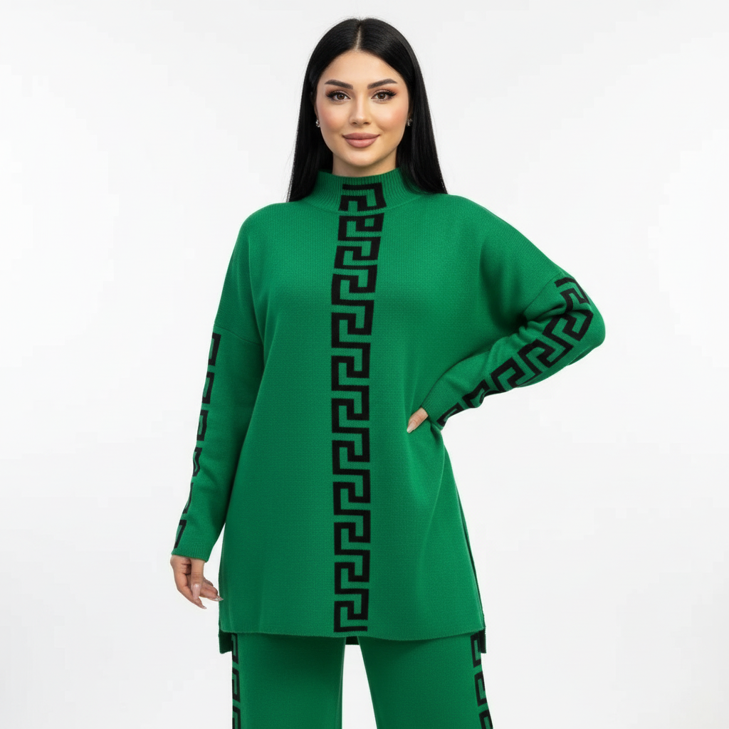 Green Embroidered Coord Set
