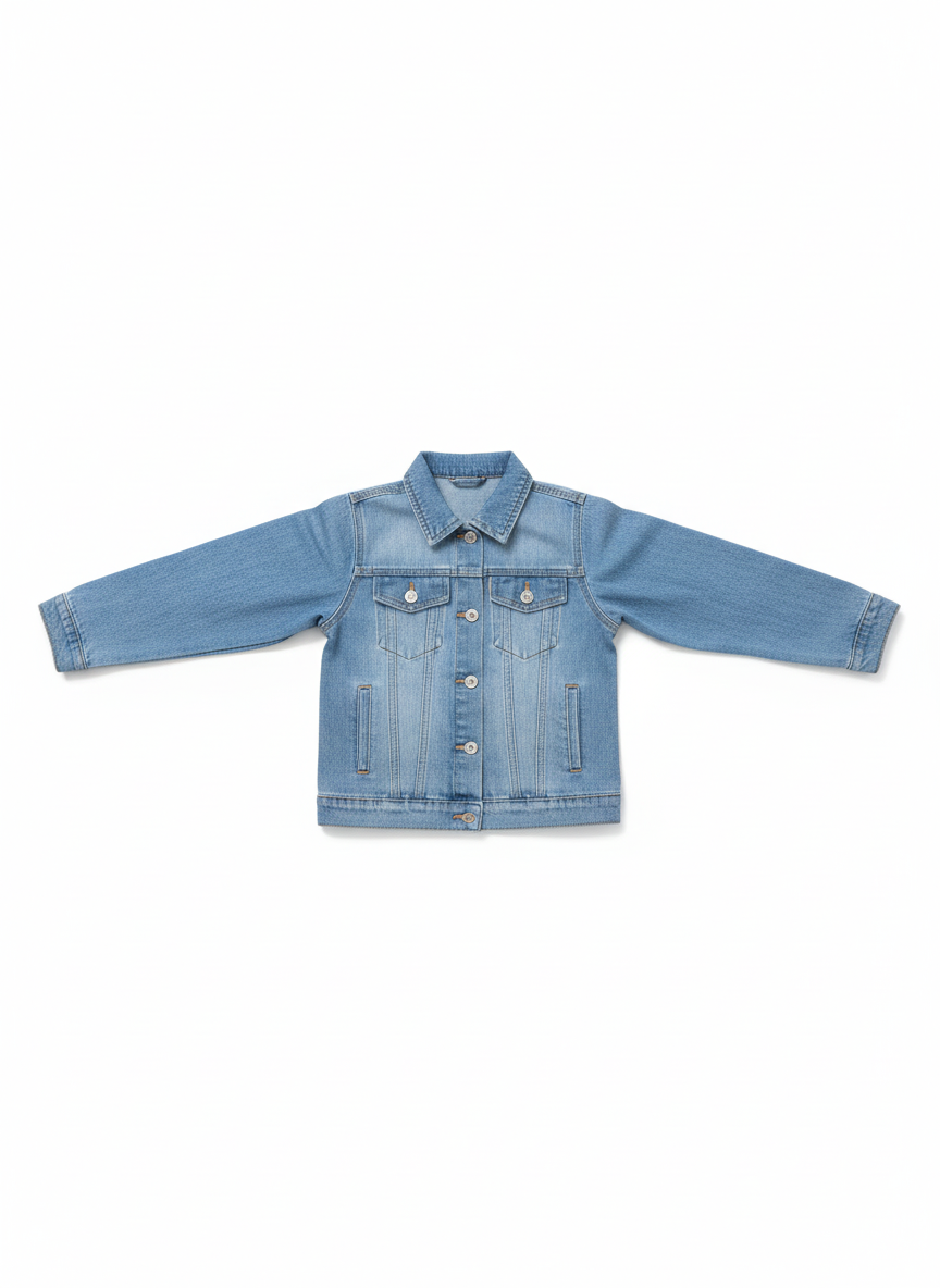 Light Blue Denim Jacket - Hollow Layout