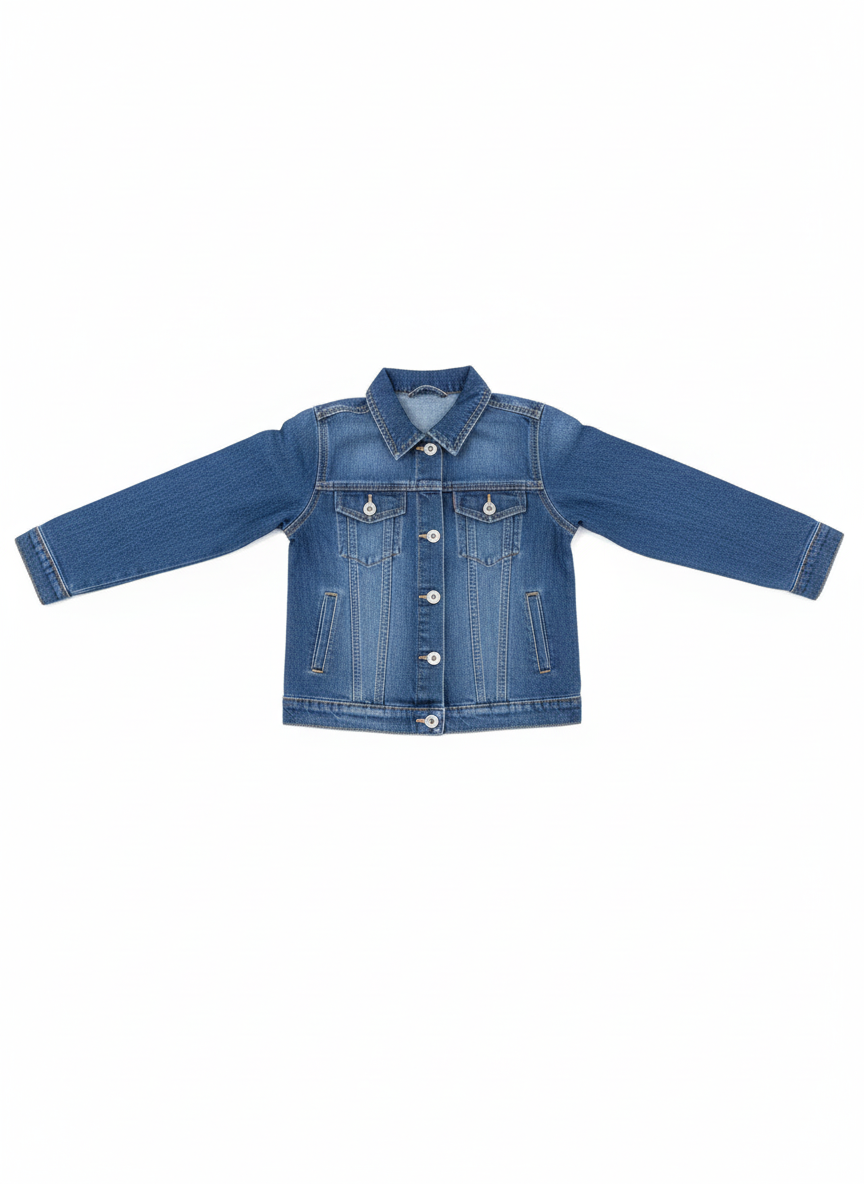 Medium Blue Denim Jacket - Hollow Layout