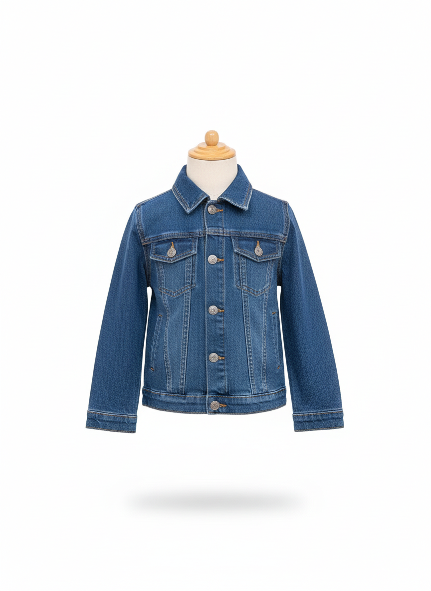Medium Blue Denim Jacket on Mannequin