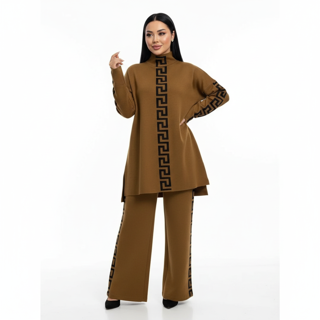 Mustard Printed Winter Coord Set