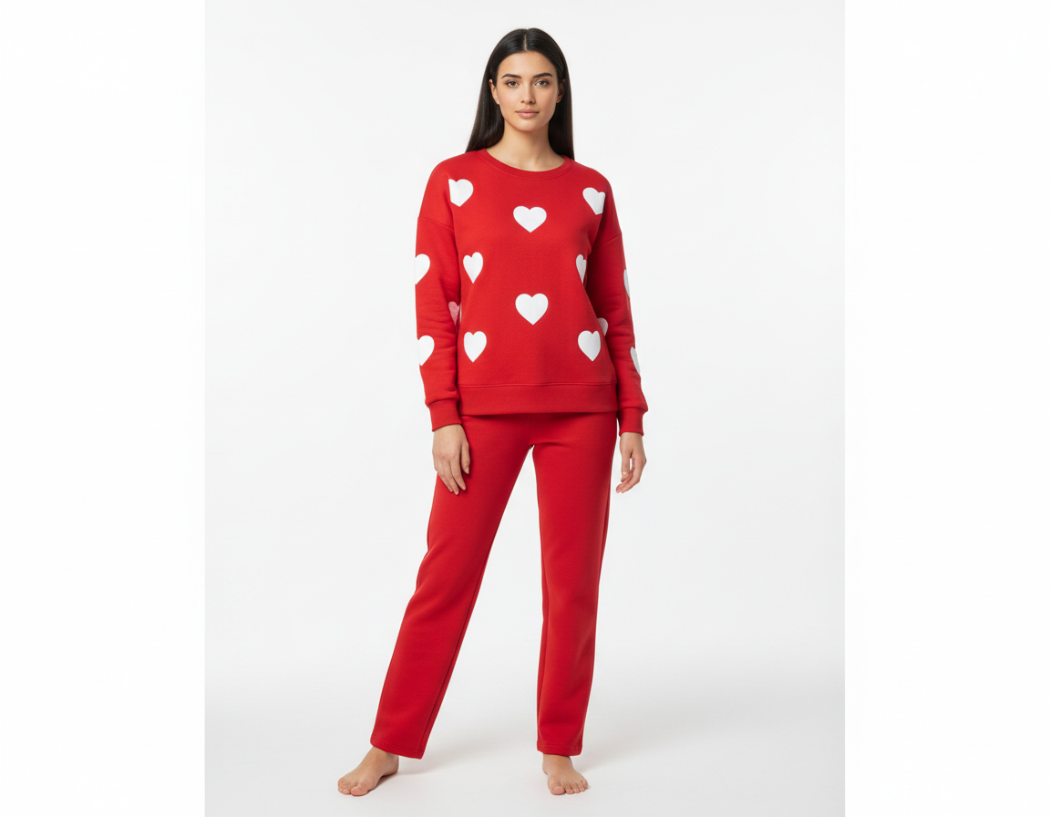 Red Model Plain Background